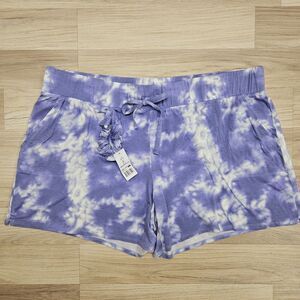 WILDFOX Women Smokey Tie Dye Pajama Lounge Shorts Scrunchie Set XXL 2XL